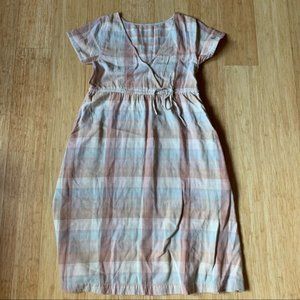 Olli Ella Organic Faux Wrap Plaid dress
